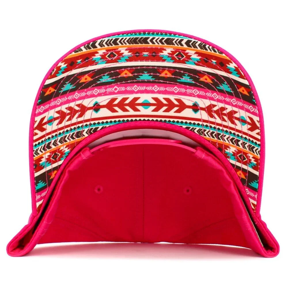 KBETHOS Cowgirl Aztec Under Brim Pink Snapback‎ Baseball Cap Hat NWT